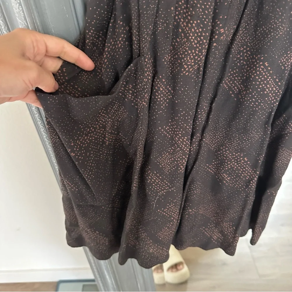 Free People Printed Mini Dress Brown Size S